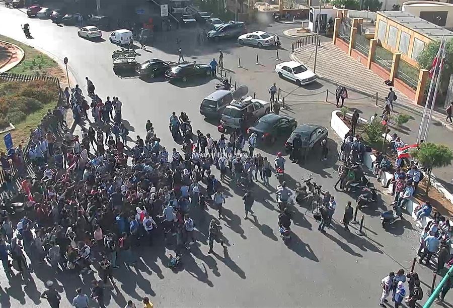 بالفيديو: اعتصام طالبي أمام وزارة التربية