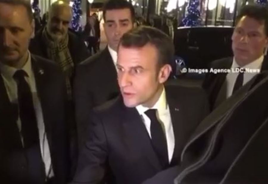 بالفيديو: فرنسي غاضب يصرخُ بوجهِ ماكرون ويسألهُ عن علاقتهِ بالحريري