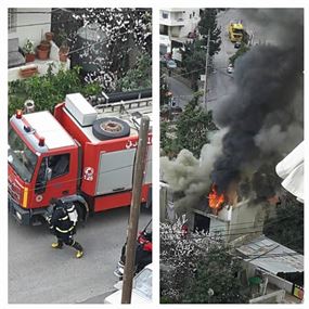 احتراق منزل جاهز في بلاط جبيل