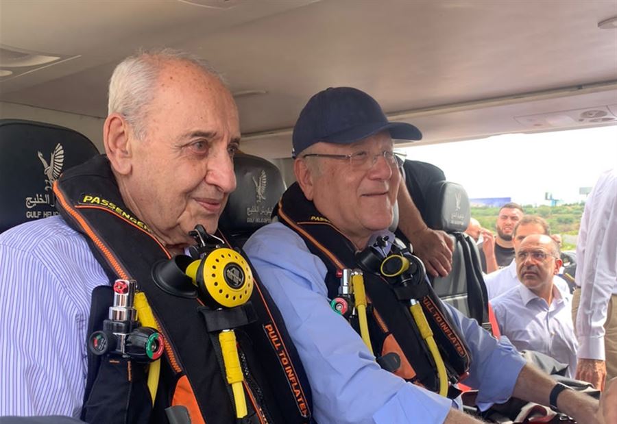 بالصور... بري وميقاتي ينطلقان إلى منصة الحفر للتنقيب عن النفط