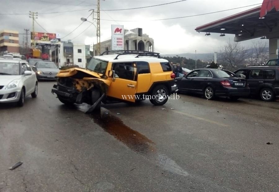 بالصور: جريحان نتيجة تصادم على طريق السهيلة بلونة