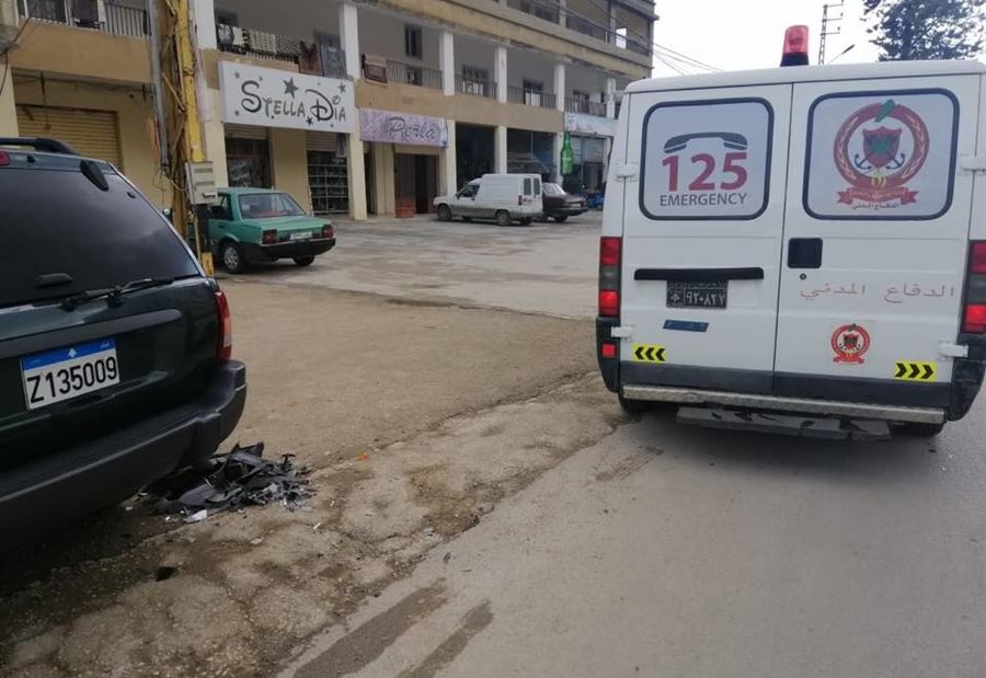 جريح اثر حادث سير على طريق عام بعلبك