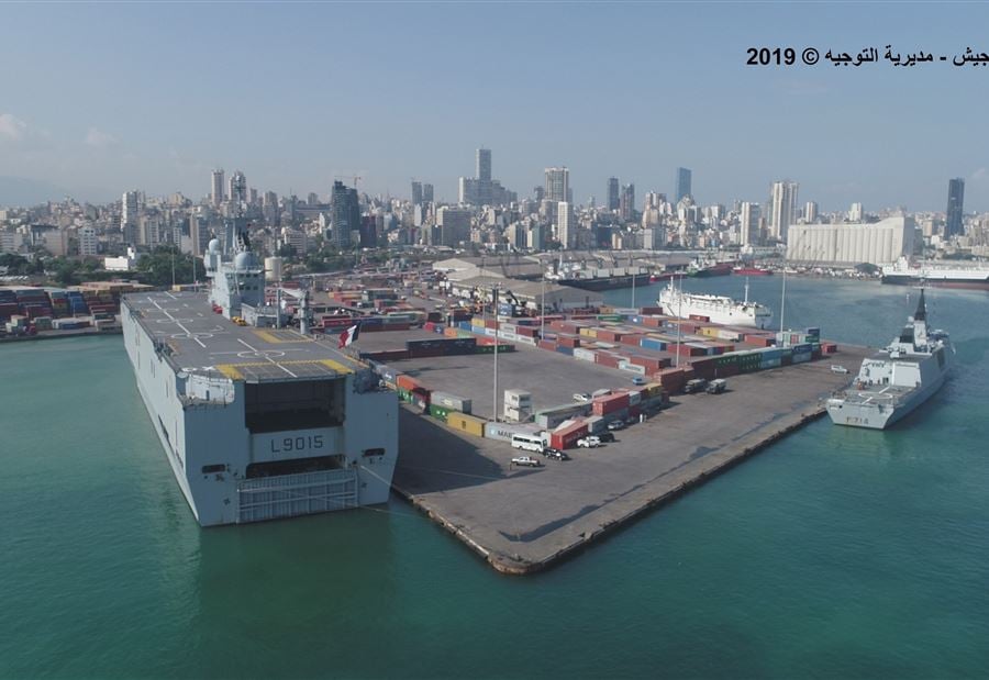 بالفيديو والصور: Dixmude وGuépratte في مرفأ بيروت