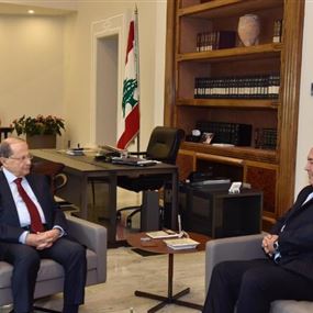 مخزومي ملتقيا الرئيس :الاوضاع الامنية تحتم المسارعة الى تشكيل الحكومة 