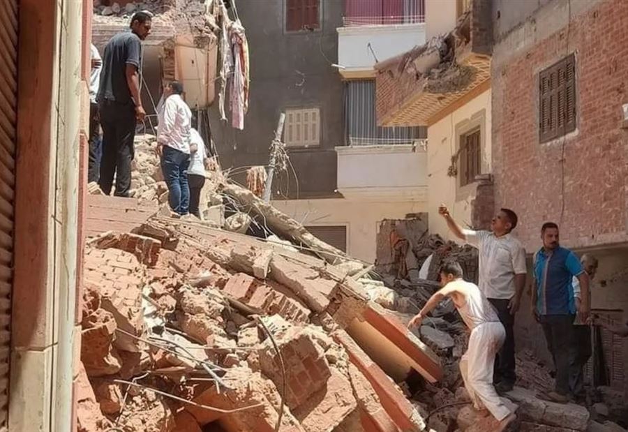 "قتيلان و9 مصابين"... انهيار مبنى في مصر (صور)