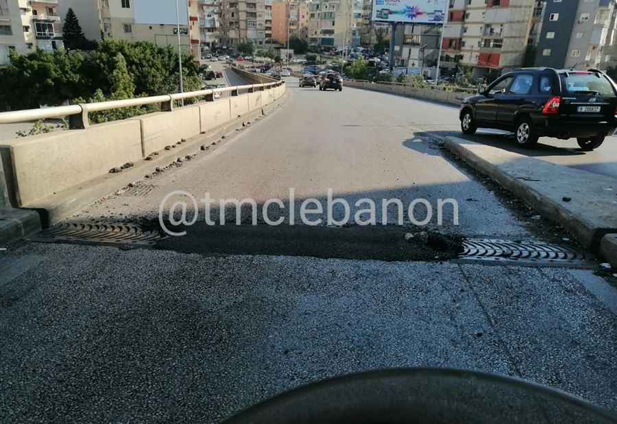بالصور: مُعالجة الفواصل على جسر الحايك  بالصور: مُعالجة الفواصل على جسر الحايك