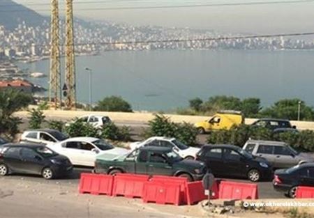 زحمة سير خانقة قرب كازينو لبنان 