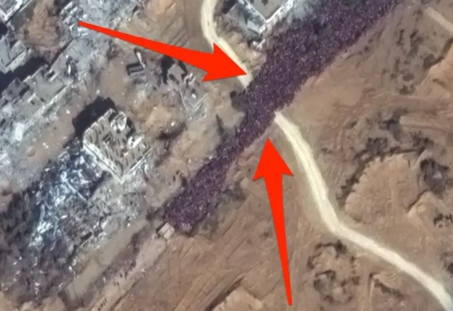 الأقمار الصناعية تظهر حشودًا من الفلسطينيين يفرون من جنوب غزة
