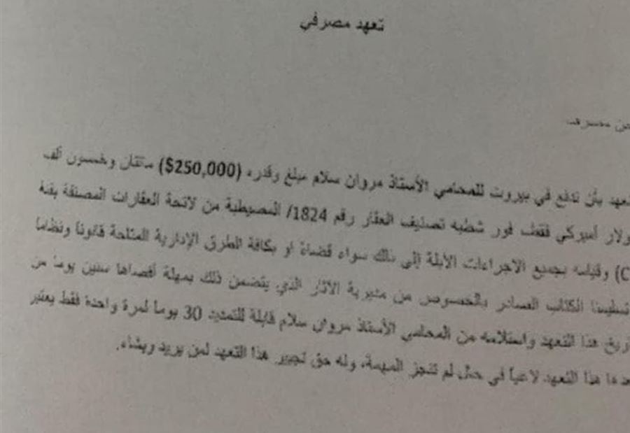 ٢٥٠ الف دولار بدل إزالة اشارة للمحامي الذي ادعى على باسيل