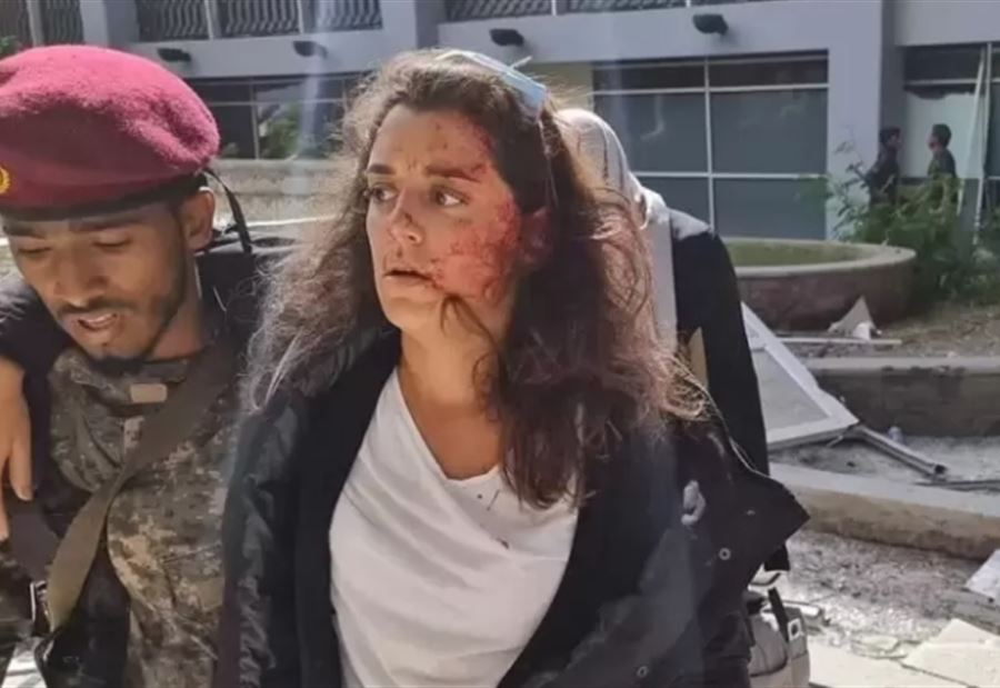 لبنانية تنجو من إنفجار مطار عدن 