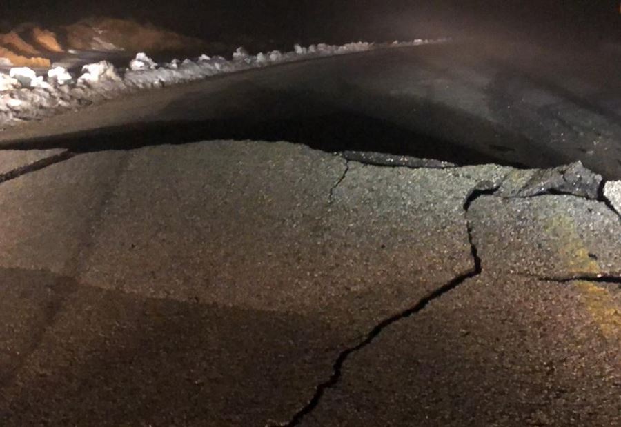 قطع طريق ضهور زحلة جراء انخساف كبير