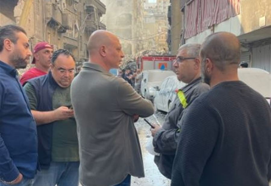 هاشمية يتفقد مكان الغارة الاسرائيلية في البسطة