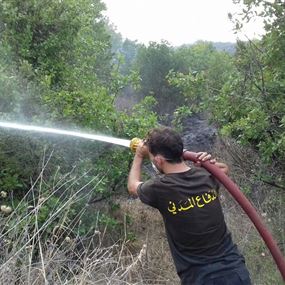 بالصورة: احتراق أشجار الصنوبر في بلدة مشحا العكارية