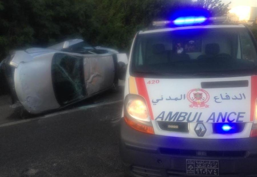 بالصور: جريح اثر حادث سير في العقيبة