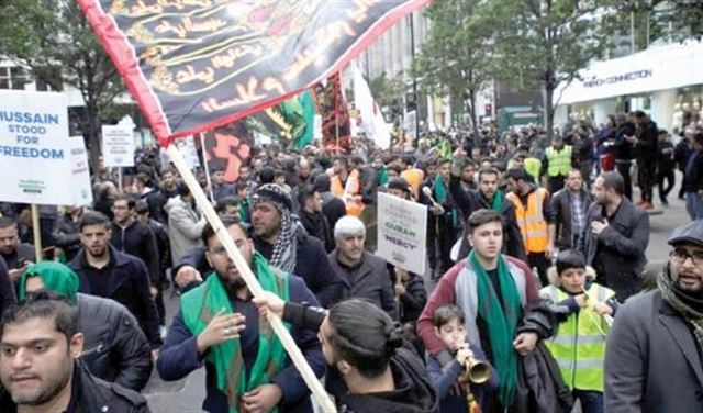 لندن: رفع أعلام "حزب الله" في عاشوراء انتهاك لقوانين الإرهاب