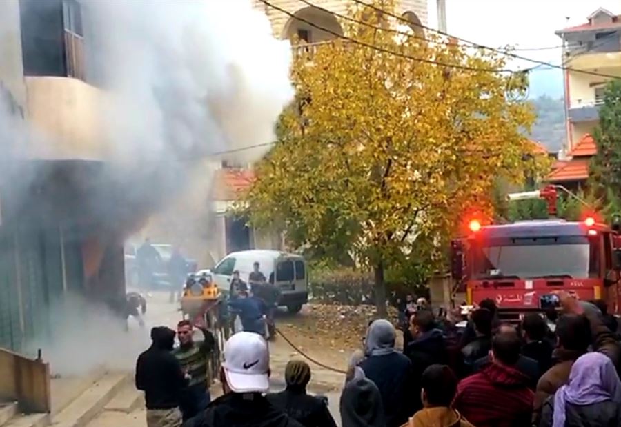 حريقٌ  بـ متجر في مشمش العكارية