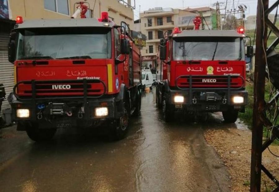 بالصور: حريق داخل محل في حبوش