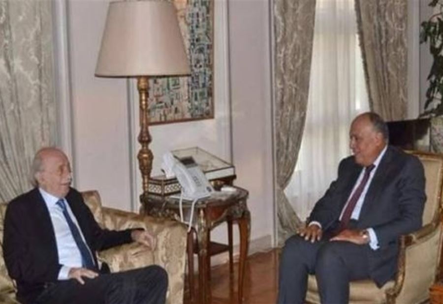شكري التقى جنبلاط... واكد حرص مصر على استقرار لبنان 