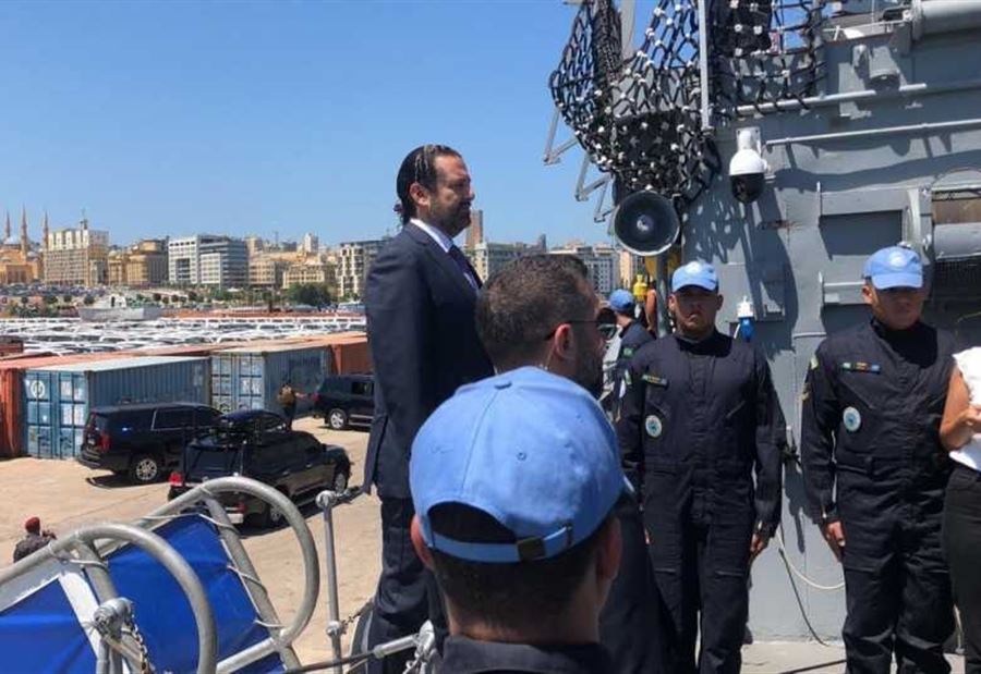 الحريري تفقد باخرة لليونيفل... وهذا ما كتبه في السجل التذكاري!