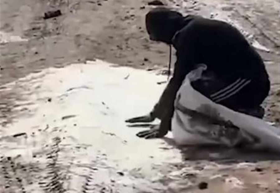 مشهد يعكس المأساة في غزة... يجمع الطحين عن الأرض ليأكل! (فيديو) مشهد يعكس المأساة في غزة... يجمع الطحين عن الأرض ليأكل! (فيديو)