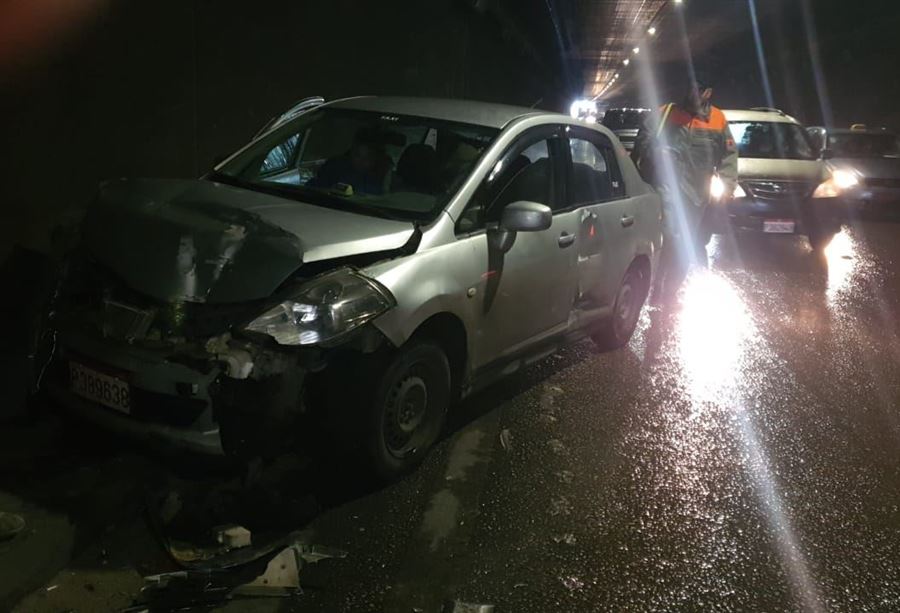 جريح اثر حادث تصادم داخل نفق المطار! (صورة) جريح اثر حادث تصادم داخل نفق المطار! (صورة)