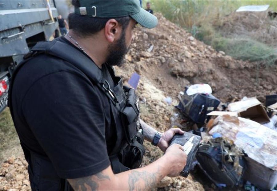 بالصور: إتلاف كميّات من المواد المخدّرة المضبوطة