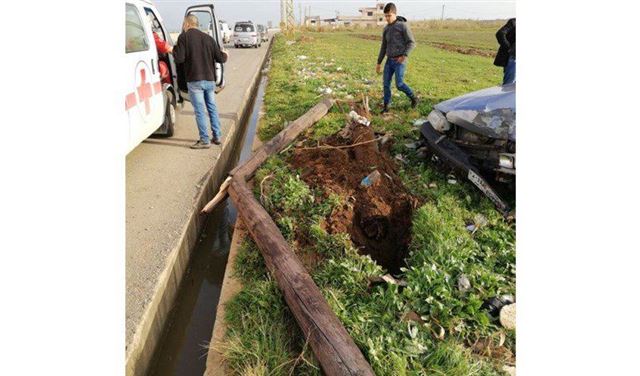 بالصورة: جريحان في حادث سير على طريق عام العبدة بالصورة: جريحان في حادث سير على طريق عام العبدة