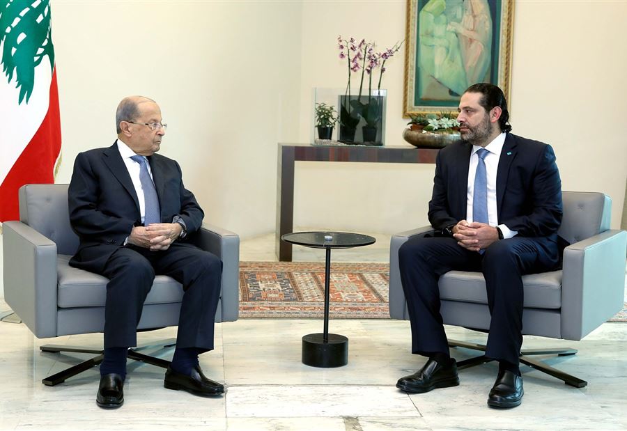 خلوة بين عون والحريري قبيل جلسة مجلس الوزراء 