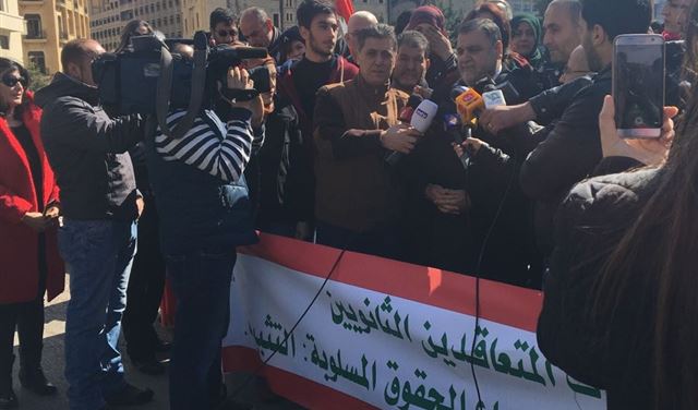 اعتصامان لمتعاقدي الثانوي  في ساحة رياض الصلح