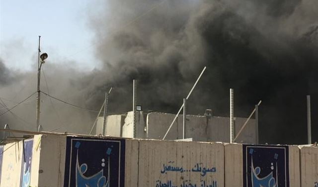 حريق هائل بمخازن مفوضية الانتخابات في بغداد