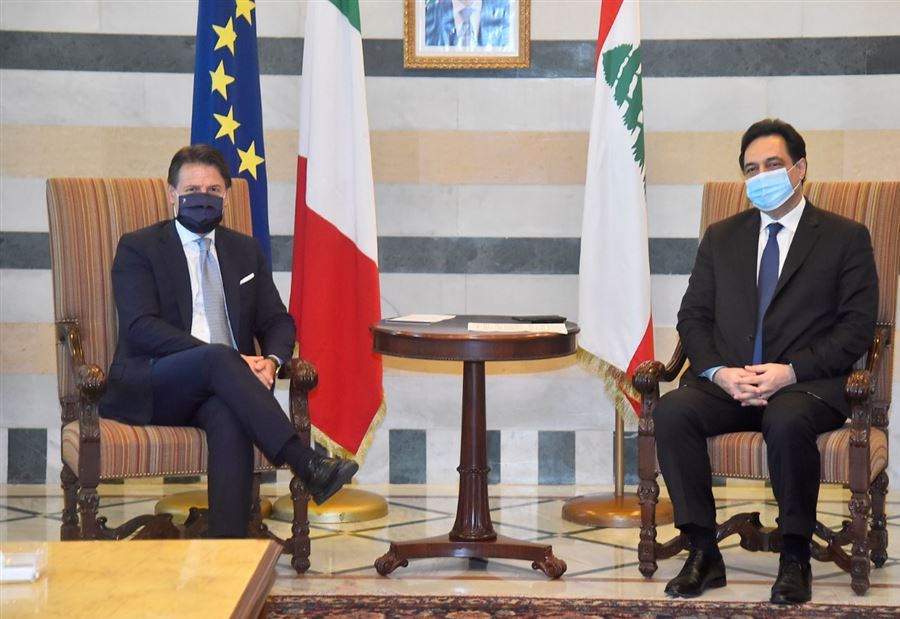 دياب يَلتقي كونتي... إيطاليا مستمرة في دعم لبنان 
