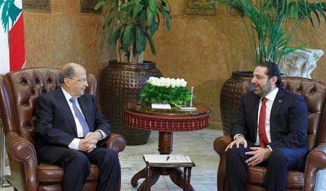 بعبدا تجمع عون بالحريري عشية سفره الى الدوحة