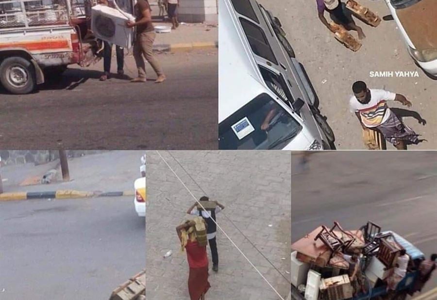 بالفيديو والصور: نهب قصر الرئاسة في عدن