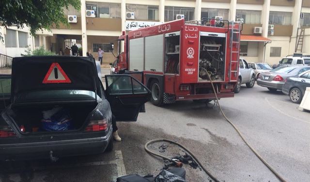 حريق داخل سيارة في جونية