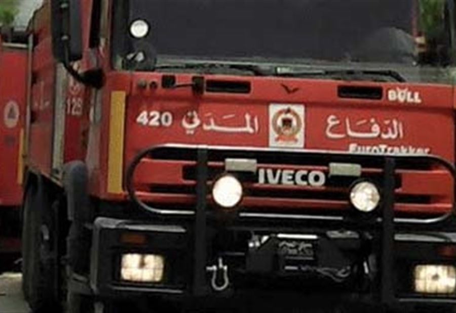 حريق سيارة على اوتوستراد عابا - الكورة