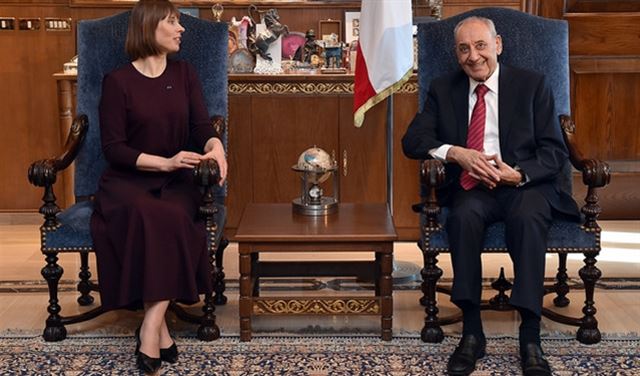 بري عرض التطورات مع رئيسة جمهورية استونيا