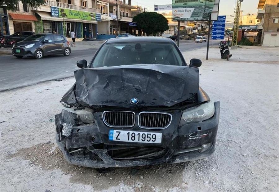 بالصور: جريح اثر حادث سير عند مفترق تمنين