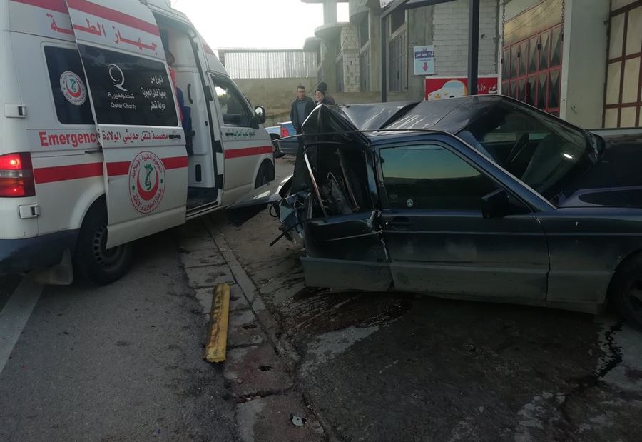 بالصورة: جريح بحادث تصادم  في البياض - الضنية 