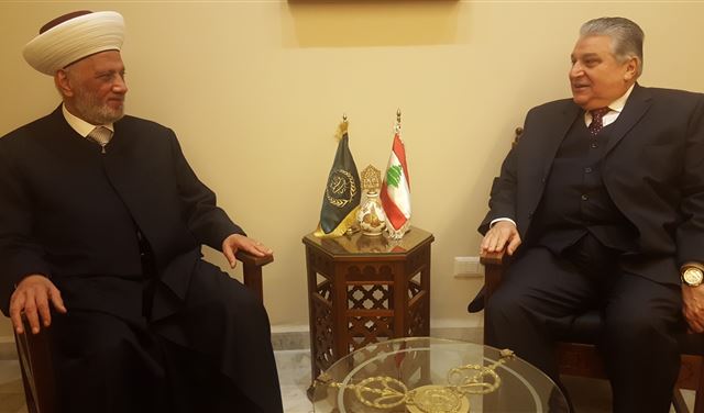 دريان استقبل مطرجي وتشديد على اجراء الانتخابات في موعدها 