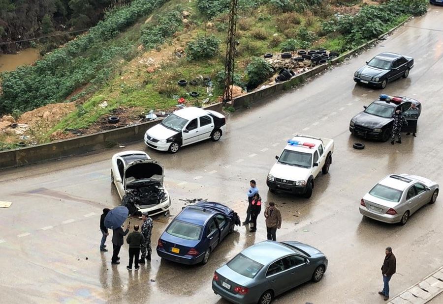 بالصورة: حادث سير على طريق عام  ضهر العين في الكورة