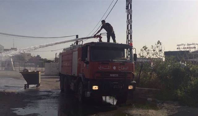حريق في حاوية للنفايات في العباسية