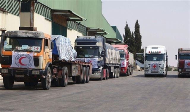 قافلة المساعدات الإنسانية تعبر إلى المعضمية في 18 أيلول