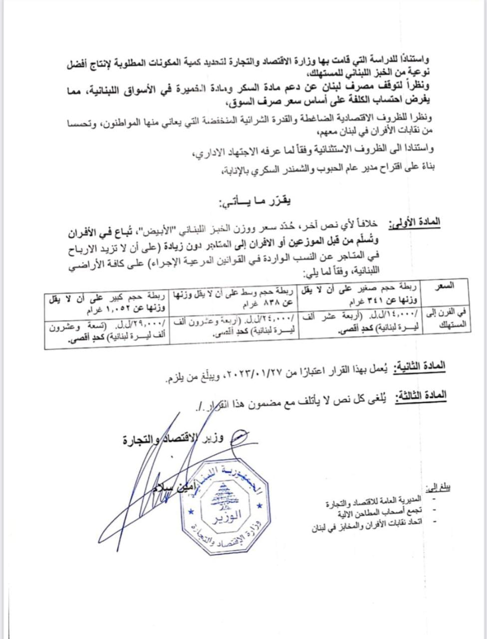 إرتفاع إضافي بسعر ربطة الخبز...