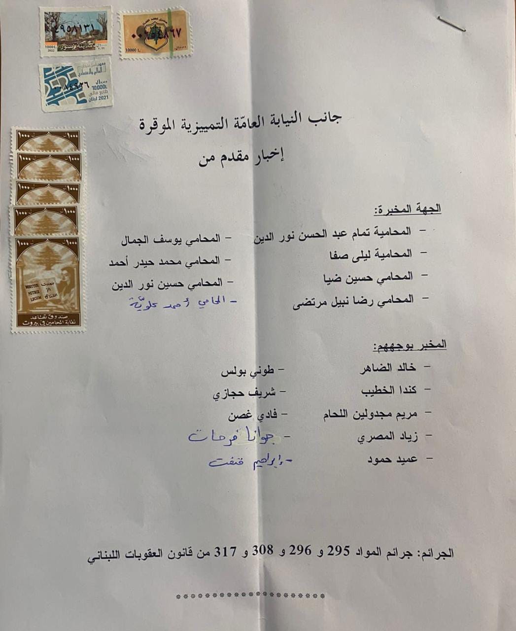 حزب الله يدعي على هذه الأسماء بتهمة "بث الفتنة" و "توجيه اتهامات باطلة ضد الحزب" - صورة