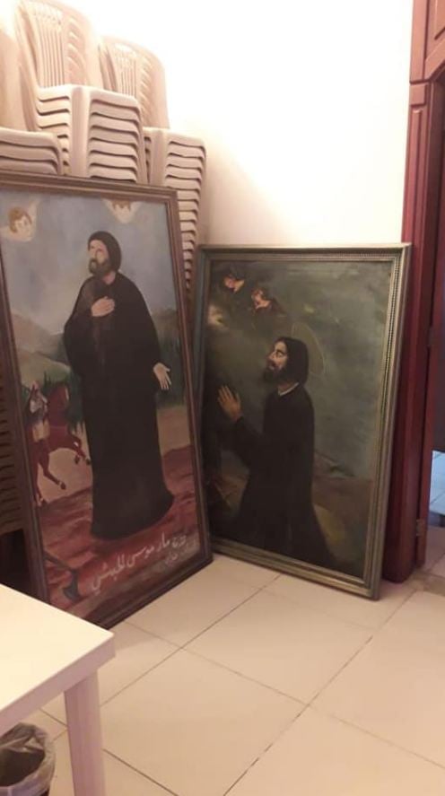 بالصور: اعتداء  على كنيسة مار موسى الحبشي في مرج بسري 