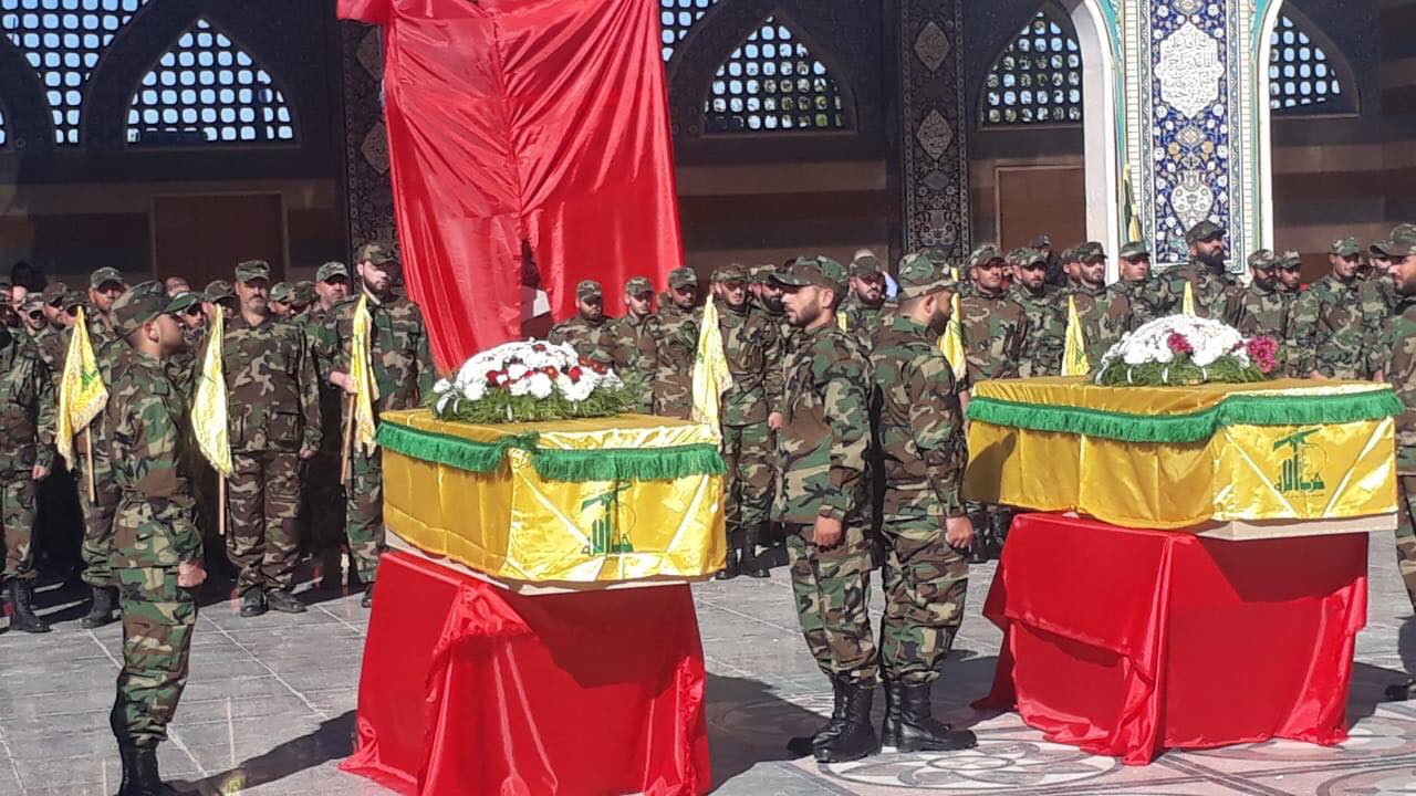 بالصور: حزب الله يشيّع 5 من عناصره بالصور: حزب الله يشيّع 5 من عناصره