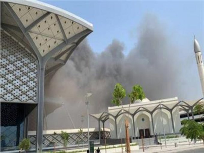 بالفيديو: حريق "هائل" في محطة "قطار الحرمين" بمكة المكرمة
