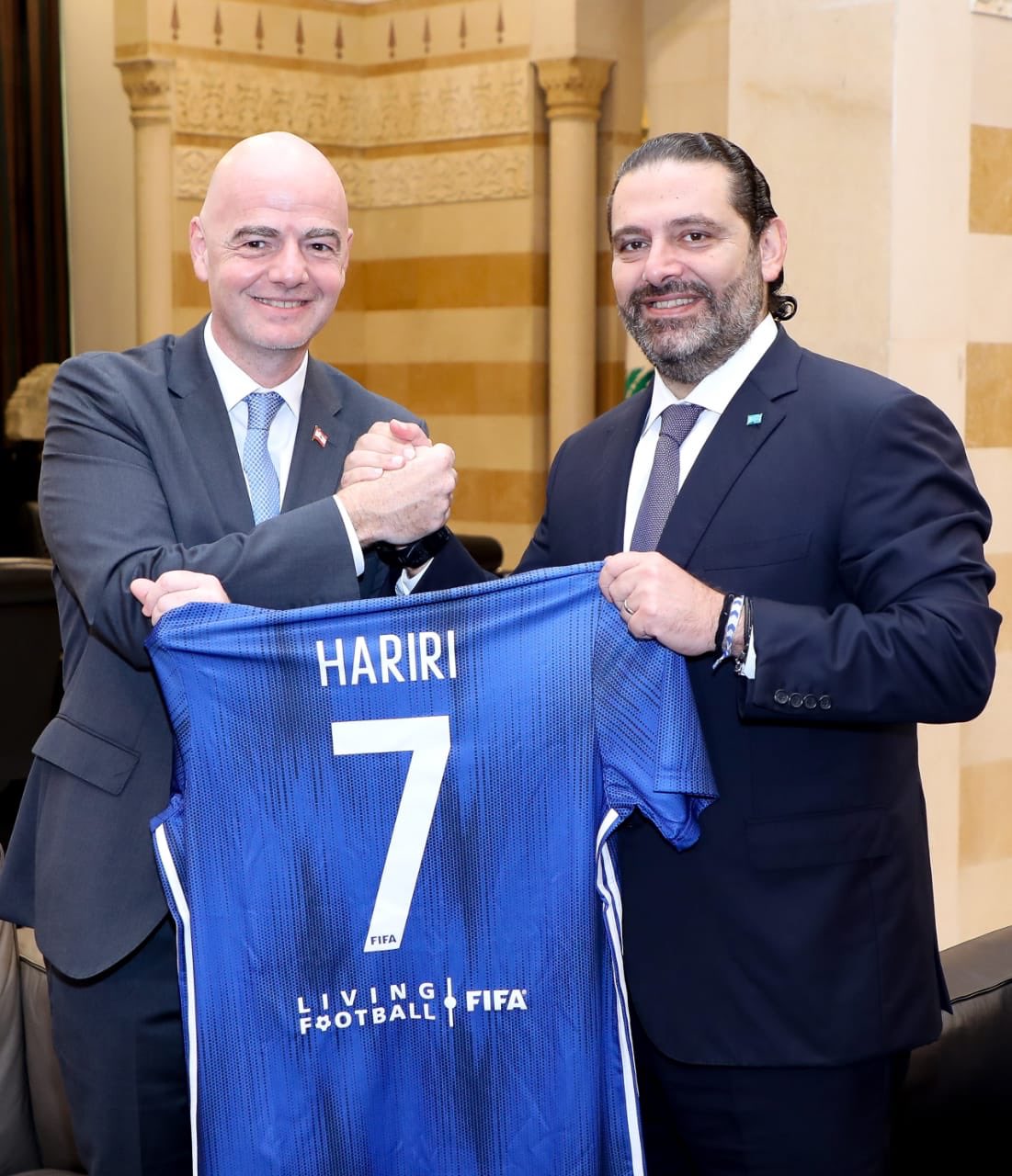 بالصور: تفاصيل اللقاء بين رئيس "الفيفا" والحريري بالصور: تفاصيل اللقاء بين رئيس "الفيفا" والحريري